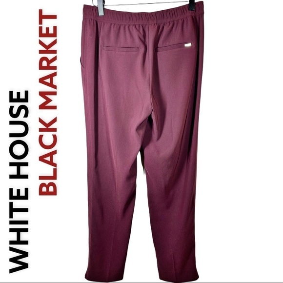 WHBM The Slim Ankle Pant Relaxed Fit Cabernet, Size 2 - Picture 5 of 13